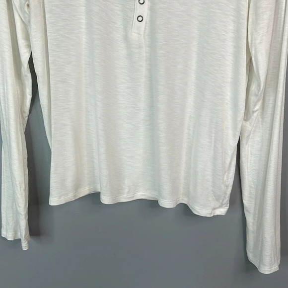 AMERICAN EAGLE White Soft & Sexy Slub Henley Shirt  Snap Long Sleeves L - Picture 4 of 10